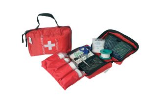 Trousse de secours complète en nylon rouge