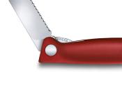Couteau d'office Rouge pliant lame inox crantée