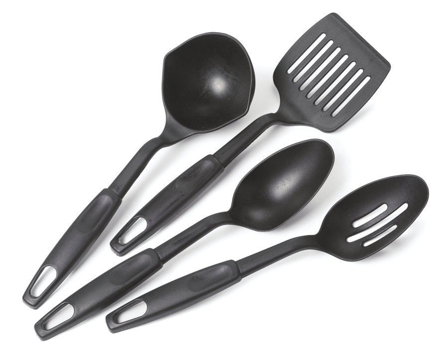 Ensemble De 4 Ustensiles De Cuisine En Inox Louche Écumoire Spatule Et  Cuillère à Prix Carrefour