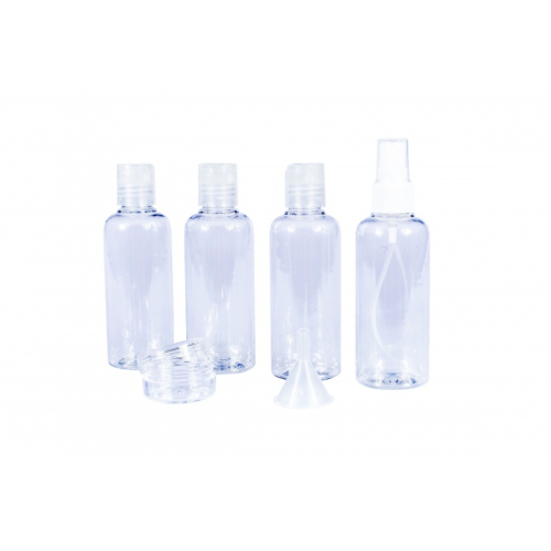 Kit voyage lots flacons plastique