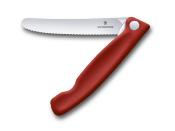 Couteau d'office Rouge pliant lame inox crante